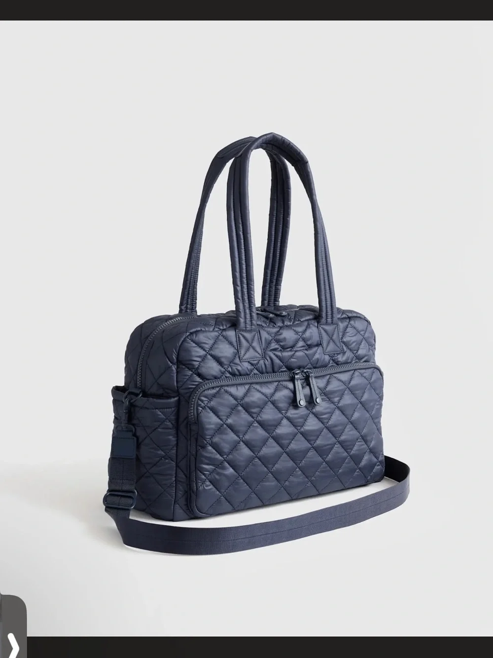 Quince Transit Quilted Duffle Bag in Navy